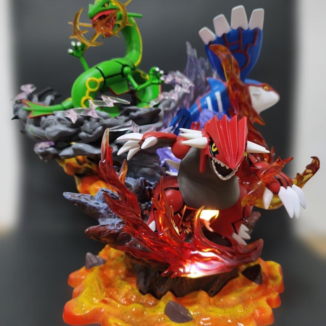 ポケモン フィギュア　カイオーガ グラードン レックウザ　LED付き