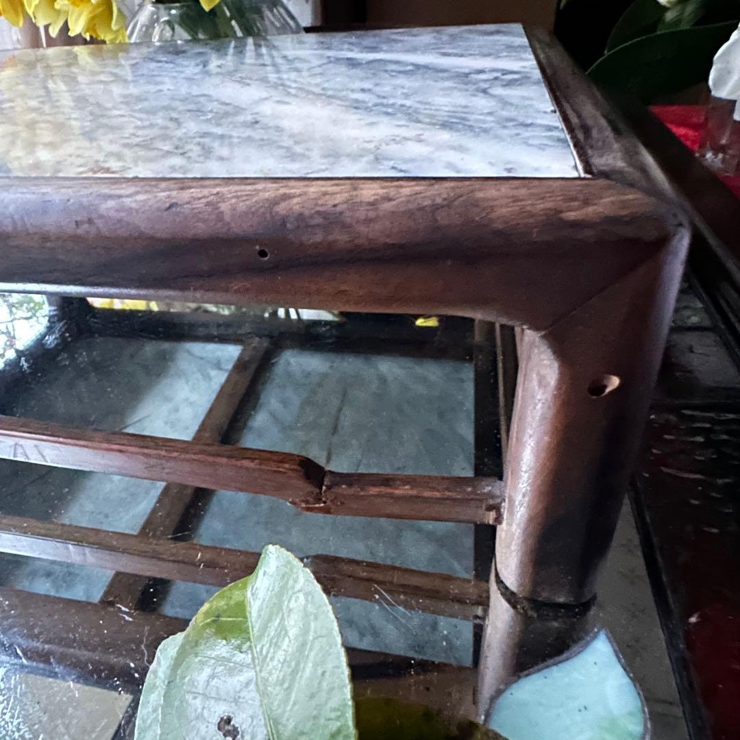 超限定7月16日20時迄‼️KUROGAKI❌大理石飾り台白❌黒黒柿孔雀杢飾台1客