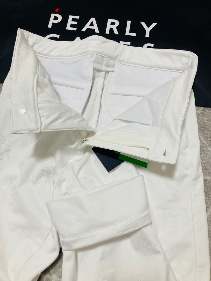 新品 ジャックバニー ピンソニック裏フリース 防風テーパードパンツ(5)L/白