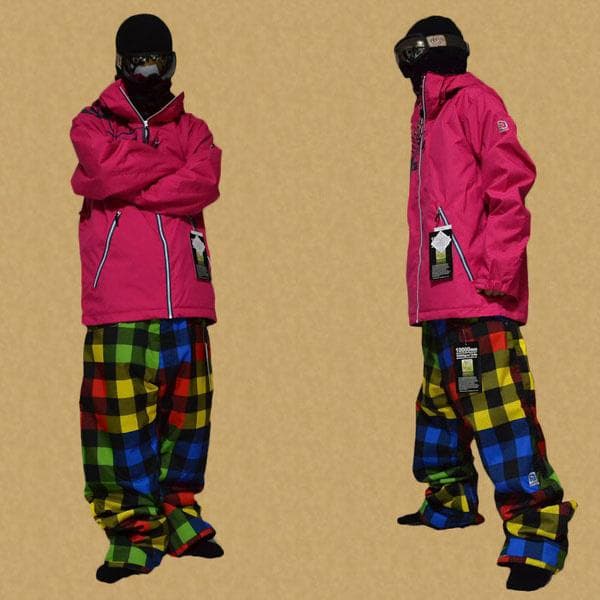 スノーボード ウェア 上下セットアップ■NR■ピンク×黄■メンズSサイズ