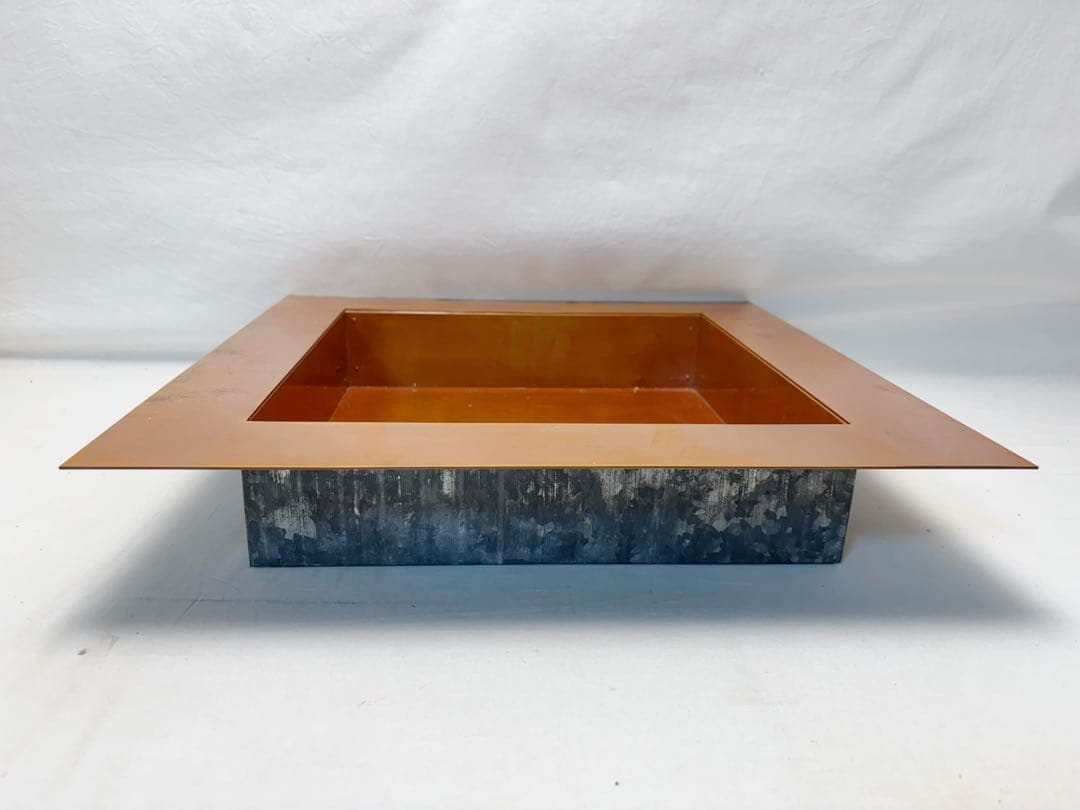 茶道具 銅製 浅型 炉壇 炉縁 2点セット 茶道 囲炉裏 煎茶道具 置炉 紙箱