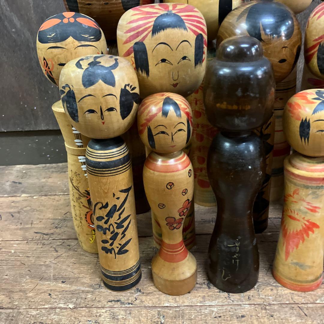 D-3 昭和レトロ 伝統こけし 18体セット 大量コレクション 創作こけし