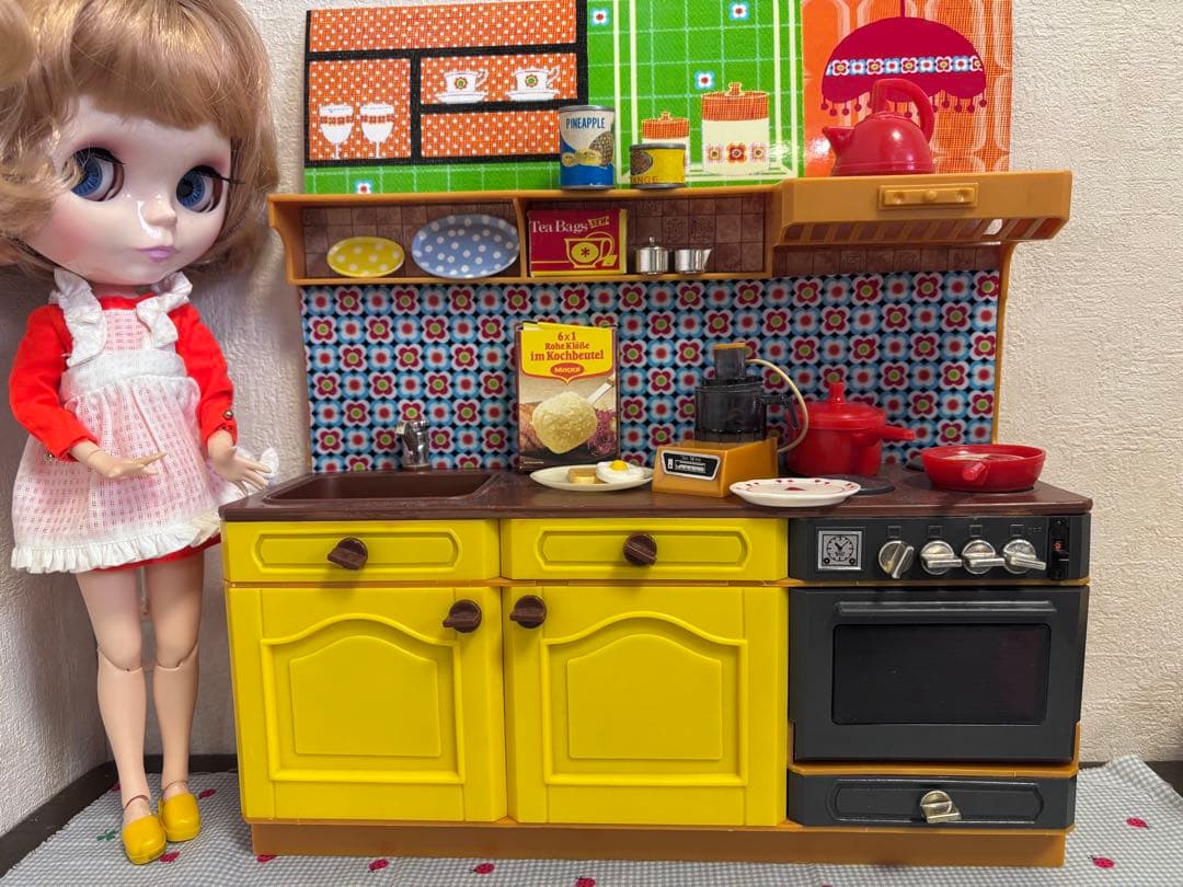 オランダ版シンディちゃん フルール キッチンセット かわいい！ドールハウス1/6