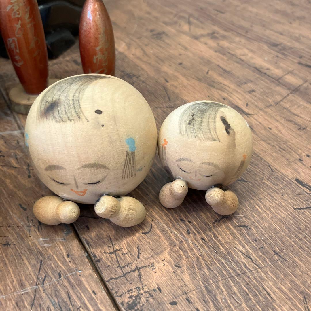 昭和レトロ 木製 こけし 小芥子 24体セット 伝統的なこけし人形セット