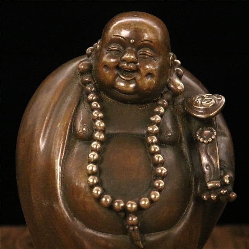 仏像 弥勒仏 茶台 玄関 書斎 応接間 開運 風水 装飾品 工芸品 置物