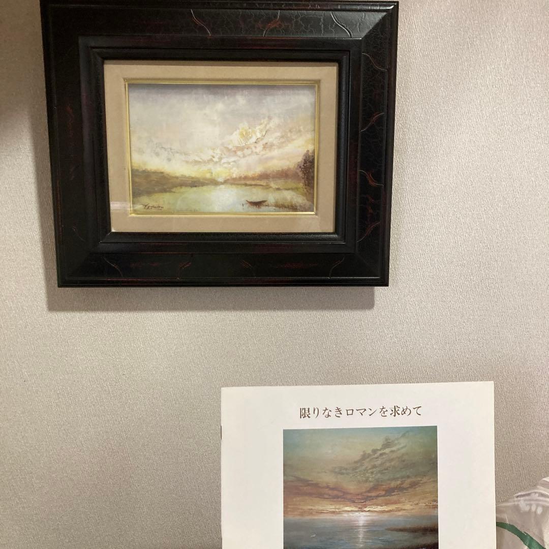 【心揺さぶる本物の油絵】岡田旭峰　「調べ」SM（小さな油絵・葉書2枚の大きさ）