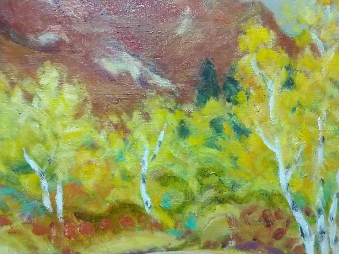 絵画 油絵 F8「妙高晩秋」油彩画 風景画 アート 妙高山