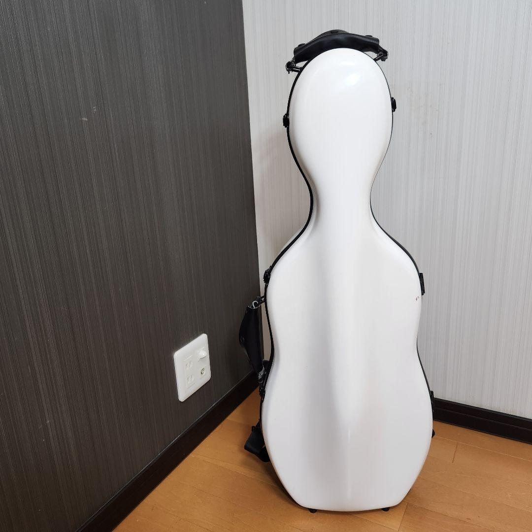【新品ストラップ、ハンドルカバー付き】チェロ ハードケース 1/10サイズ 白