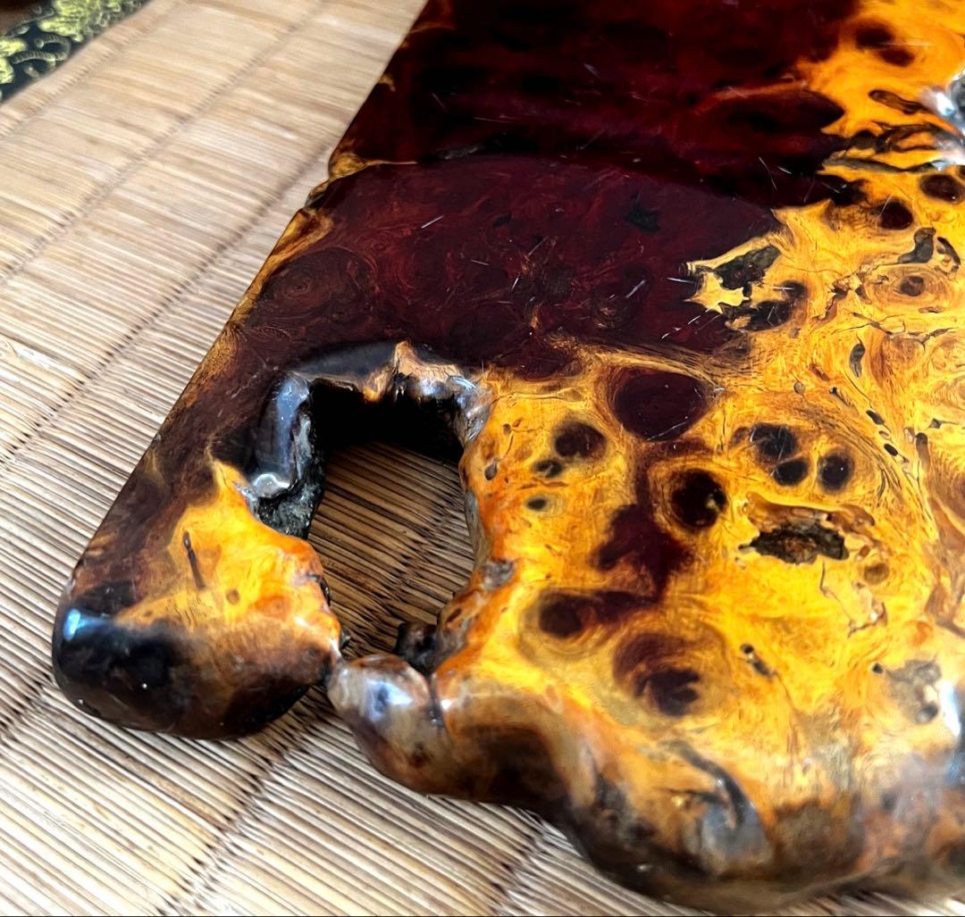 時代 花梨 玉杢 瘤 花台 香台 盆栽台 平台 約45㎝