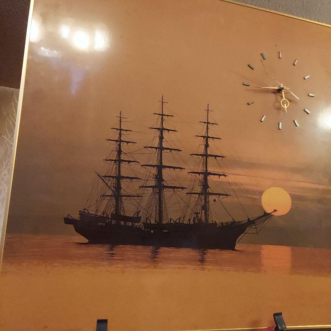 特大さいず　アンティーク　インテリア　船　時計