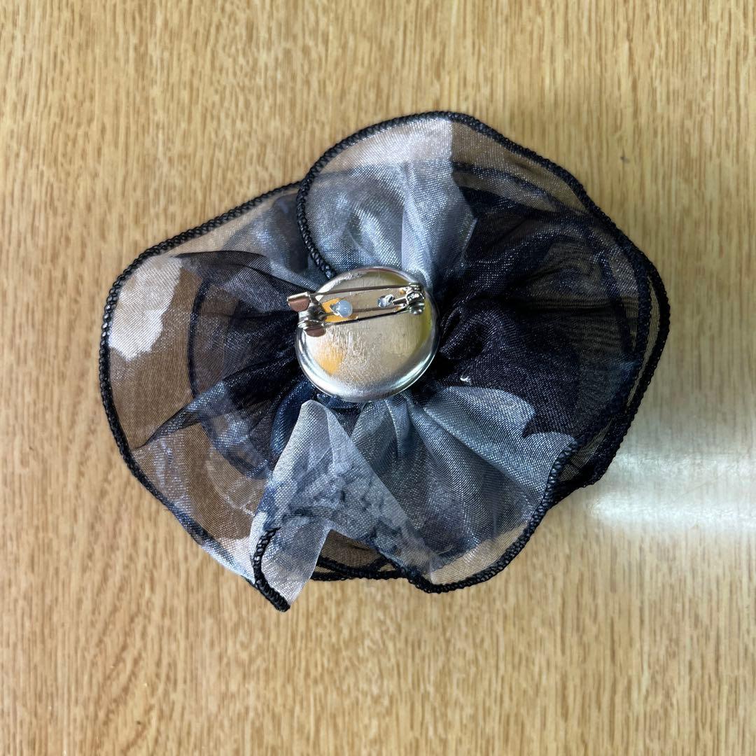 新品 社交ダンス スカート コサージュ付きモノトーン花柄プリント