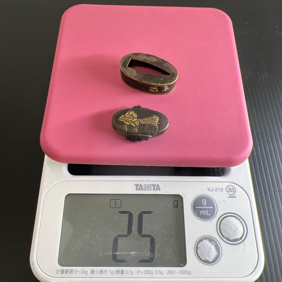 江戸時代　刀装具　金象嵌縁頭　25g 東Y7-0820ア㉞