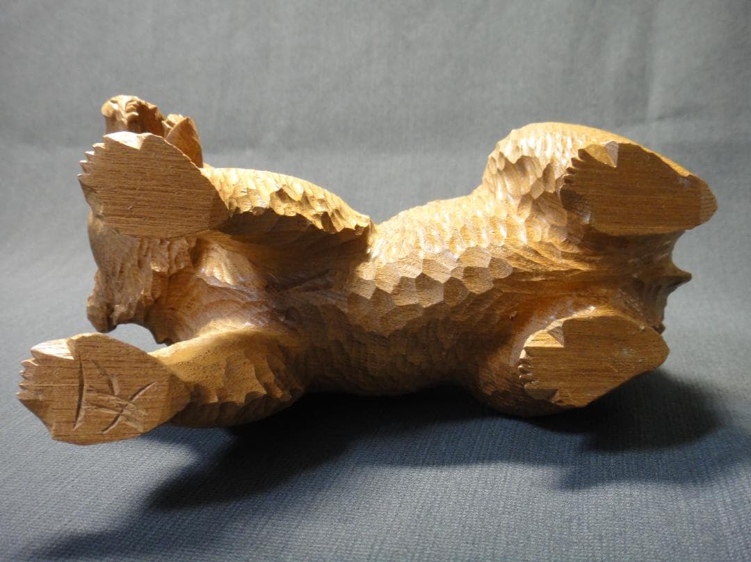 不藤清 作 怒り熊 槐 木彫り アイヌ彫刻 藤戸竹喜 に師事