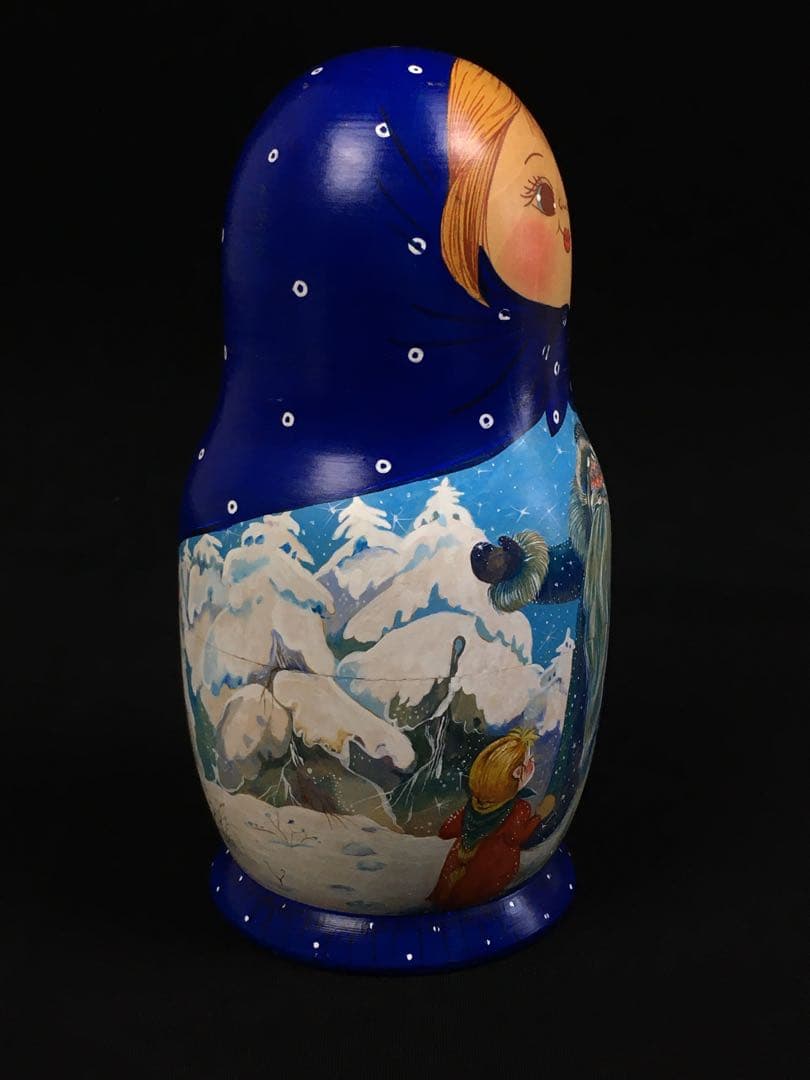 S307マトリョーシカ「モロスコ」7組 ジャンナ・ニコラエワ作 ロシア民芸