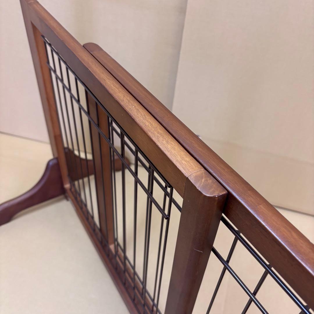 Petio 木製置くだけゲート ダークブラウン