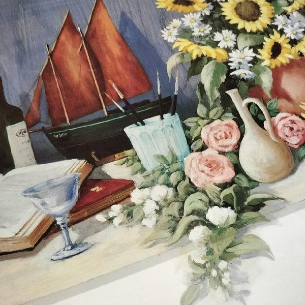 イタリア 大判 額装 アート ポスター 54×100cm フラワー 花 大型