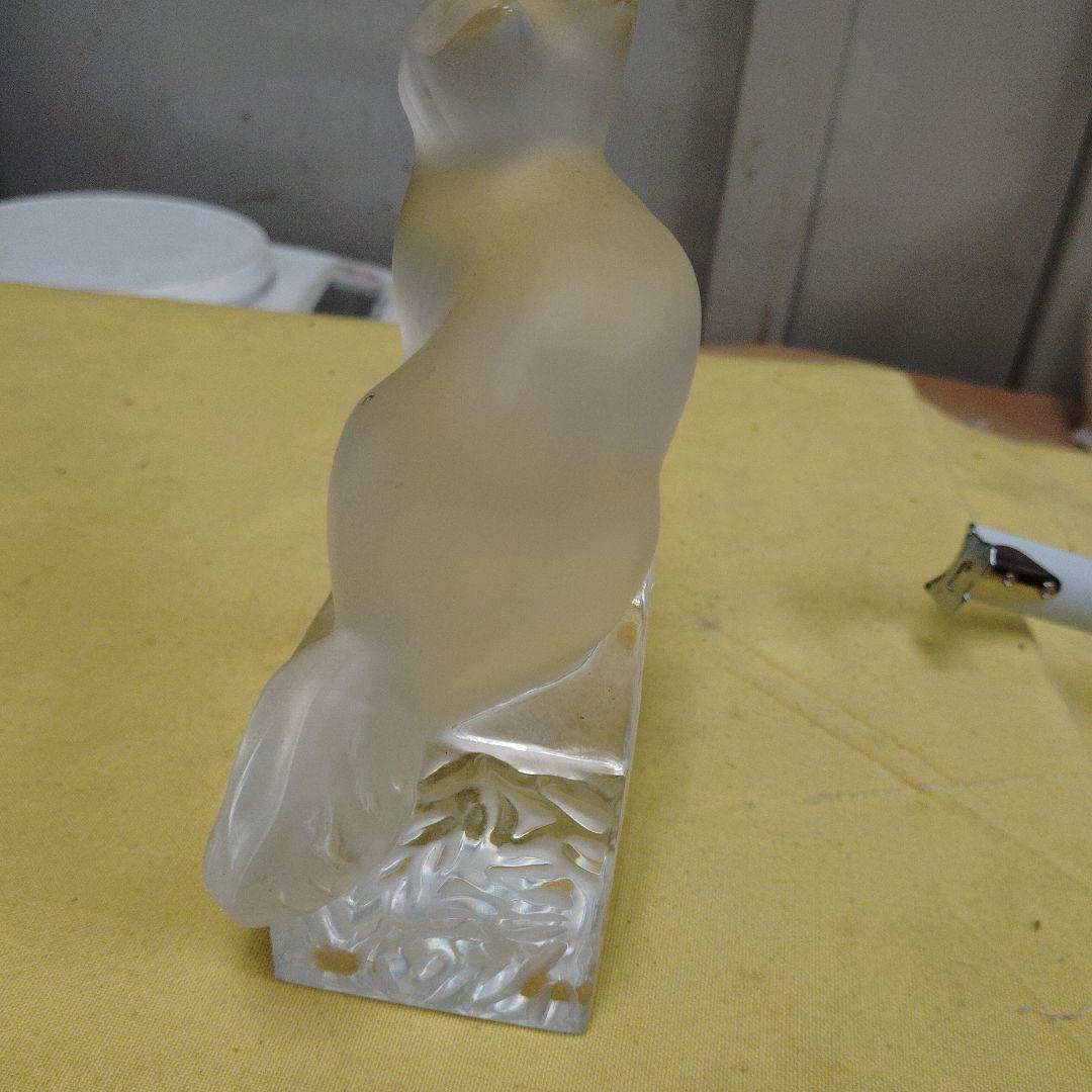 LALIQUE 猫のクリスタル彫刻