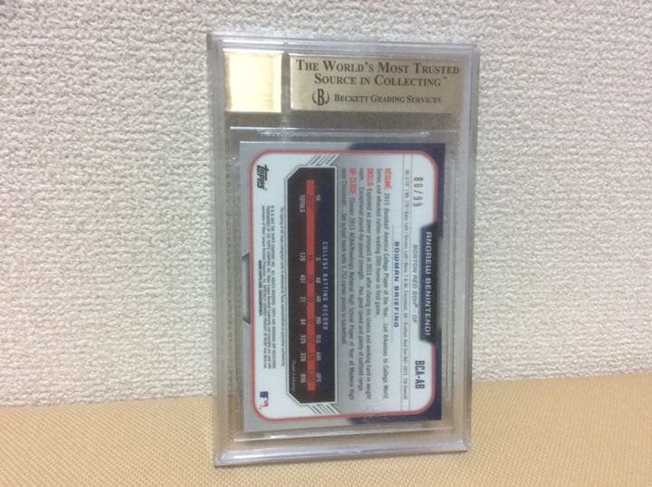 Andrew Benintendi ルーキー直書き直筆サインカード　99枚限定！