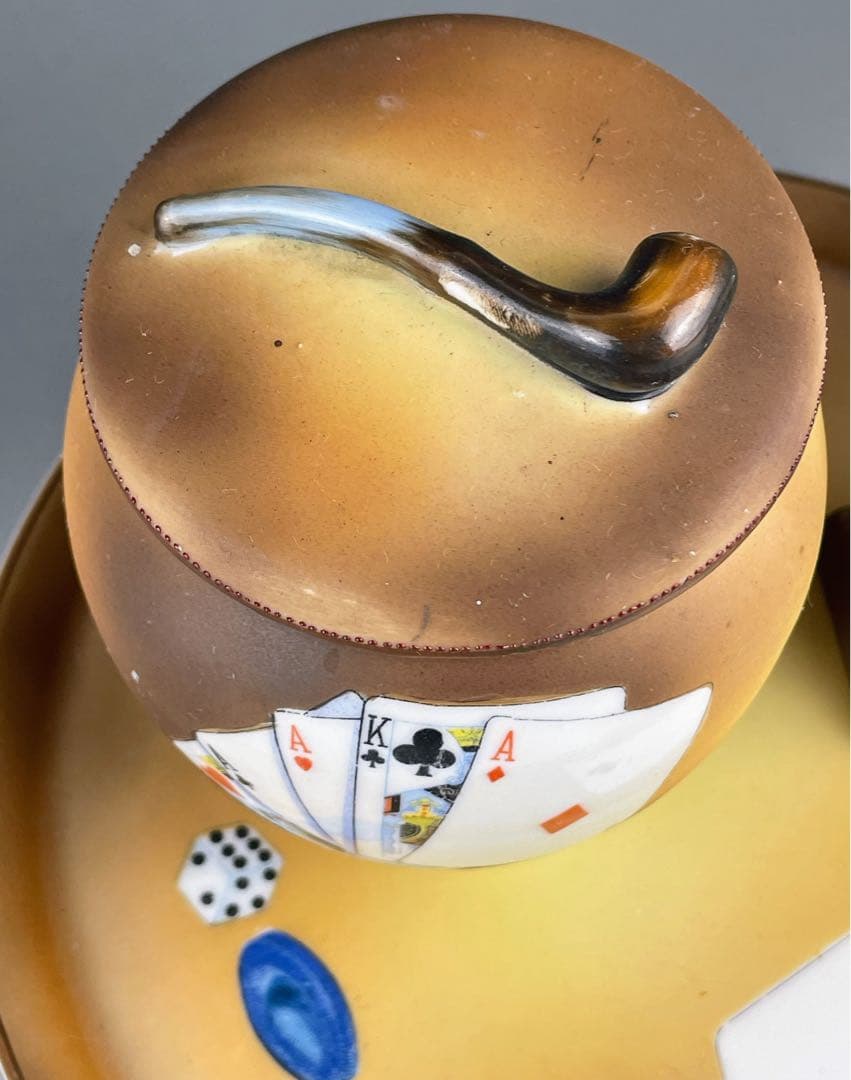 【希少】オールドノリタケ トランプ紋 タバコ入れ マッチホルダー トレイ