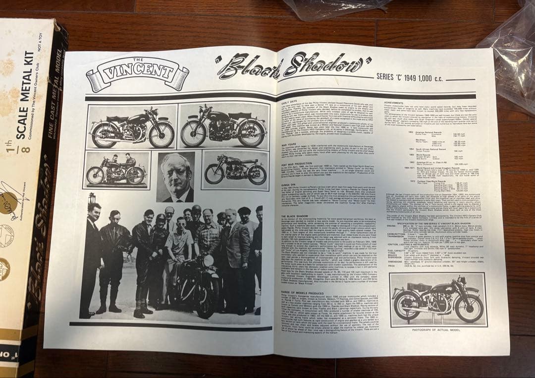ヴィンセント Black Shadow 1/8スケール メタルキット 未組立