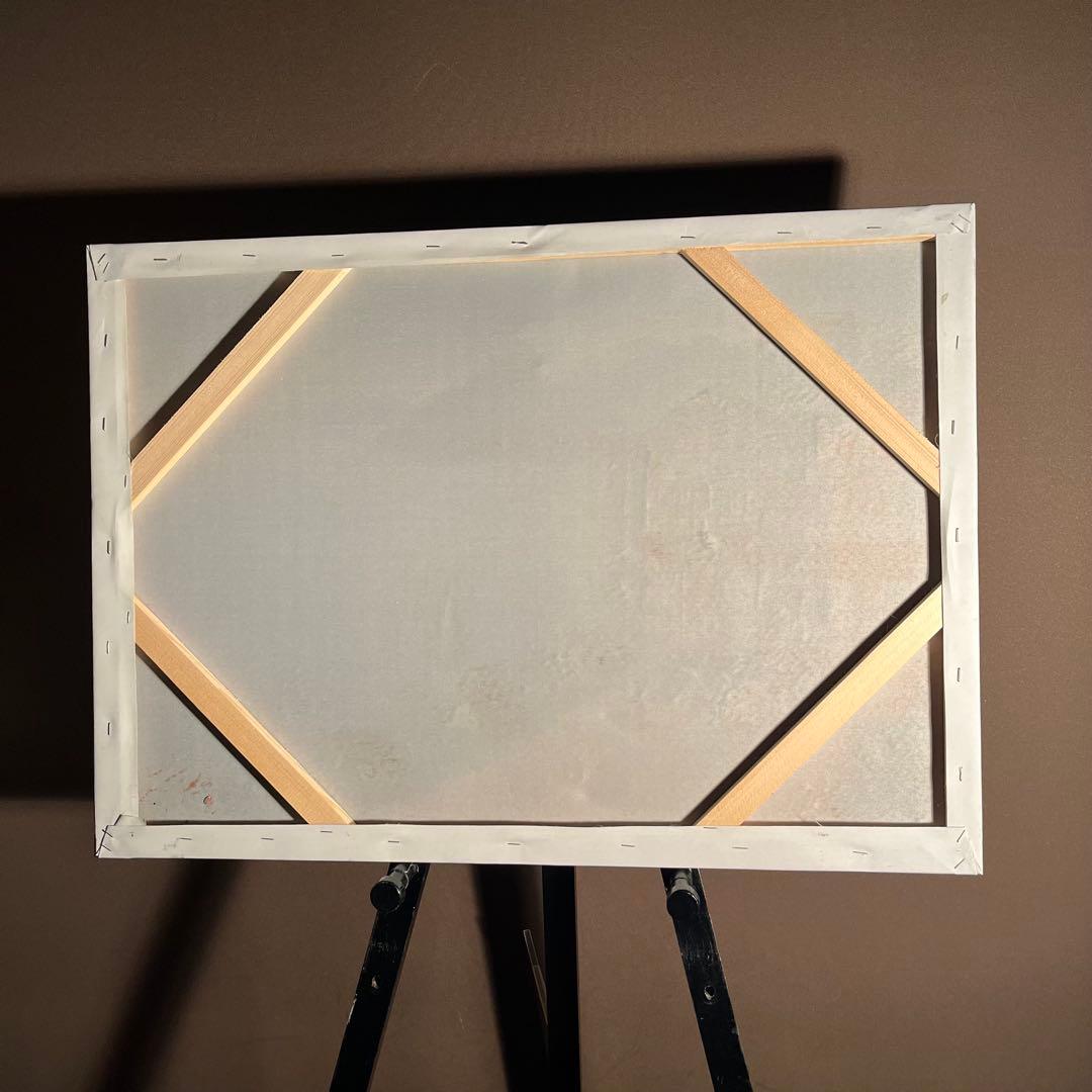 （大型）手書き油絵 地中海の風景 肉筆絵画 インテリア 油彩画