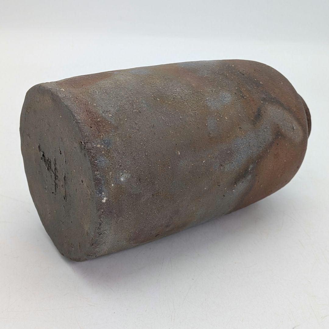 岡山県重要無形文化財 四代松田華山 備前焼 花入 共箱共布栞 フラワーベース