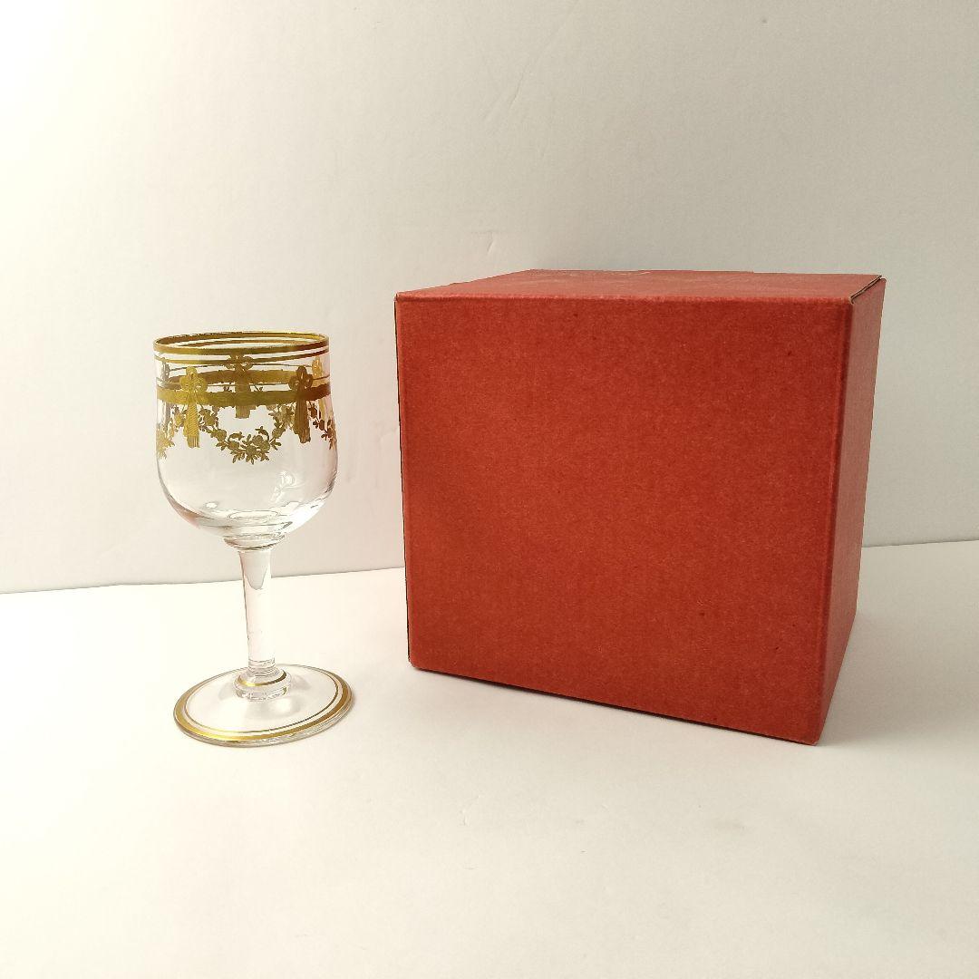 Ｒ348 1900年初期作 アンティークバカラ 金彩バラ文グラス