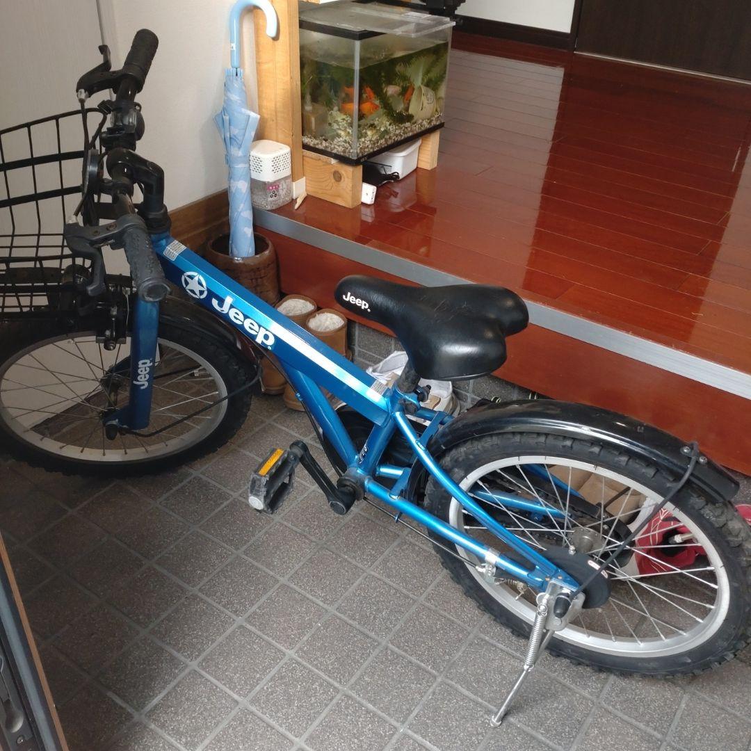【中古】Jeep 18インチ　子供用自転車 青色