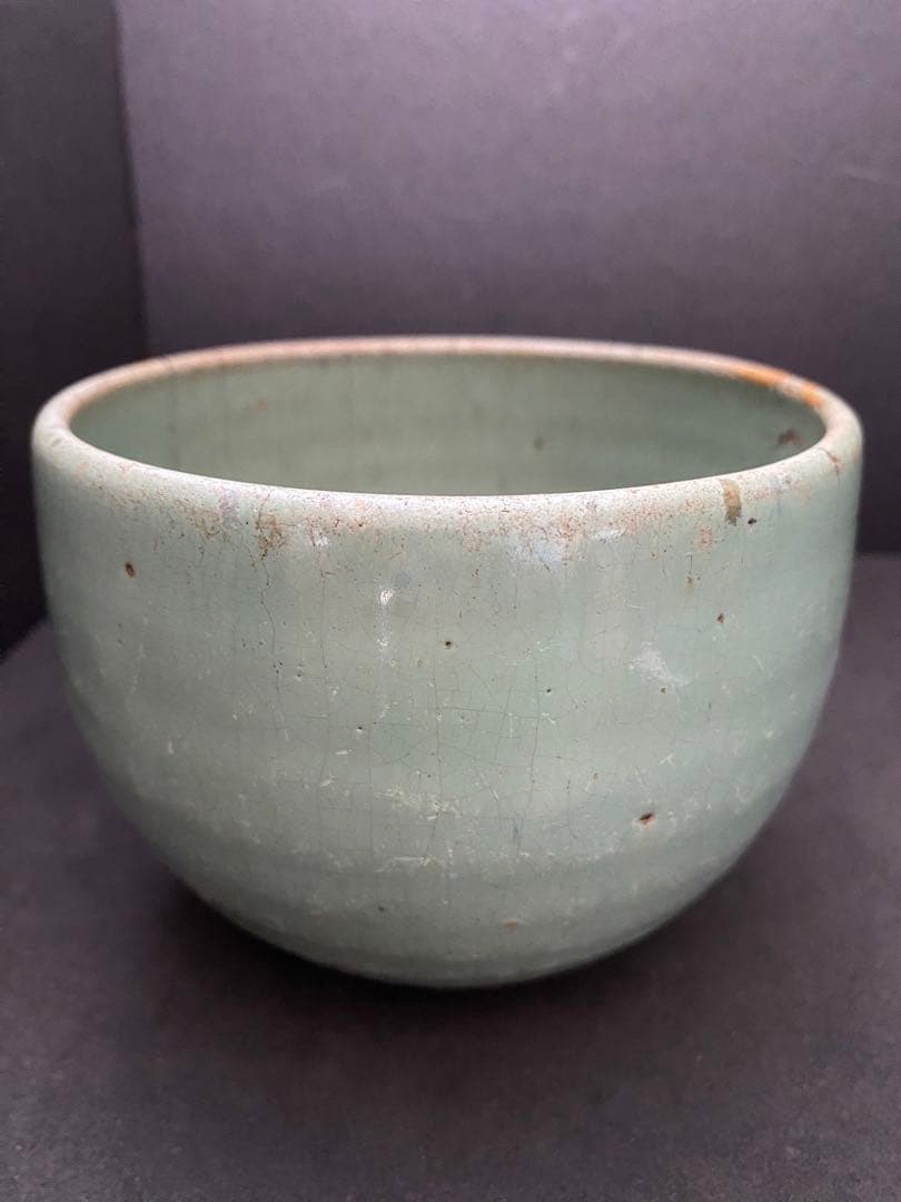 布志名 緑釉ぼてぼて茶碗　桶茶　出雲丸碗　ぼてぼて碗　呉須手茶碗　呉洲茶碗　呉洲