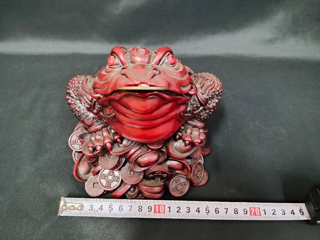 ​【特大・重量4.3kg】風水 銭蛙（ぜにがえる） 三本脚の蛙 縁起物 置物