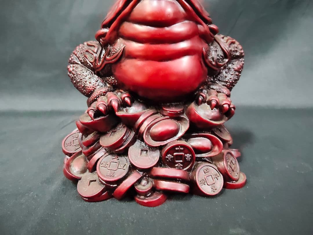 ​【特大・重量4.3kg】風水 銭蛙（ぜにがえる） 三本脚の蛙 縁起物 置物