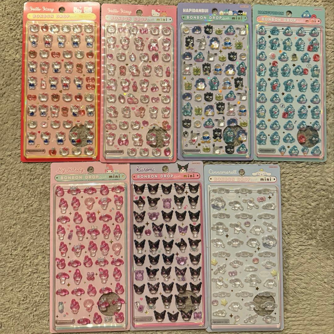 【正規品 新品】サンリオ ボンボンドロップシールミニ 7種