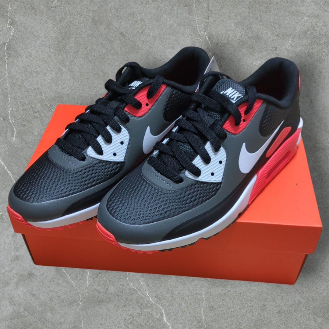 ナイキゴルフ　エアマックス 90G　ゴルフシューズ ブラック/レッド