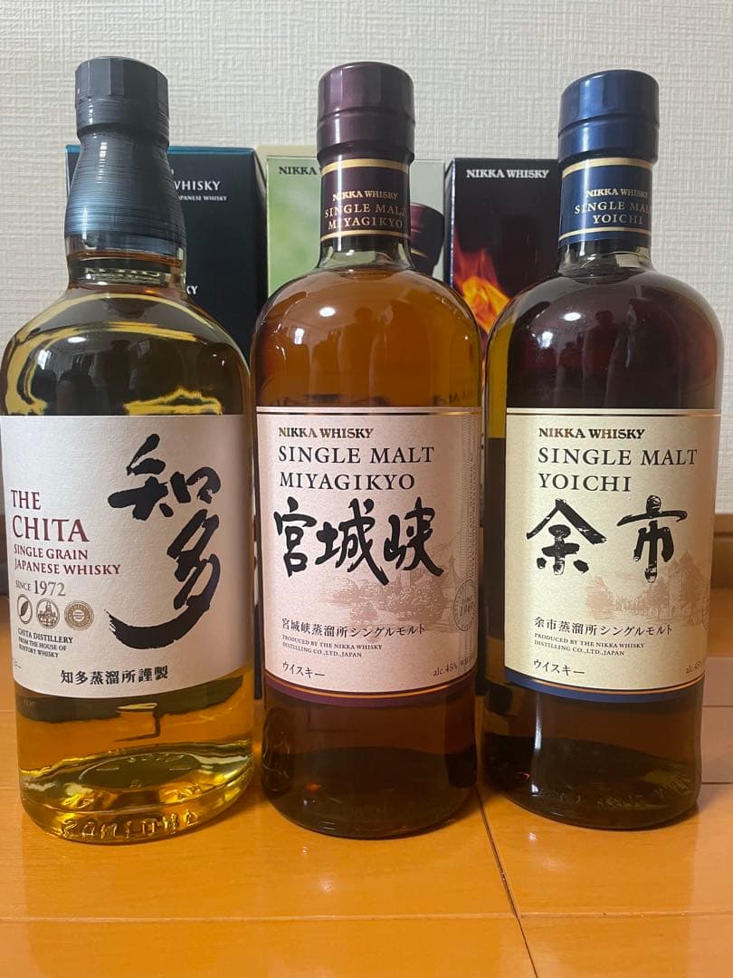 ウイスキーセット：THE CHITA、宮城峡、余市
