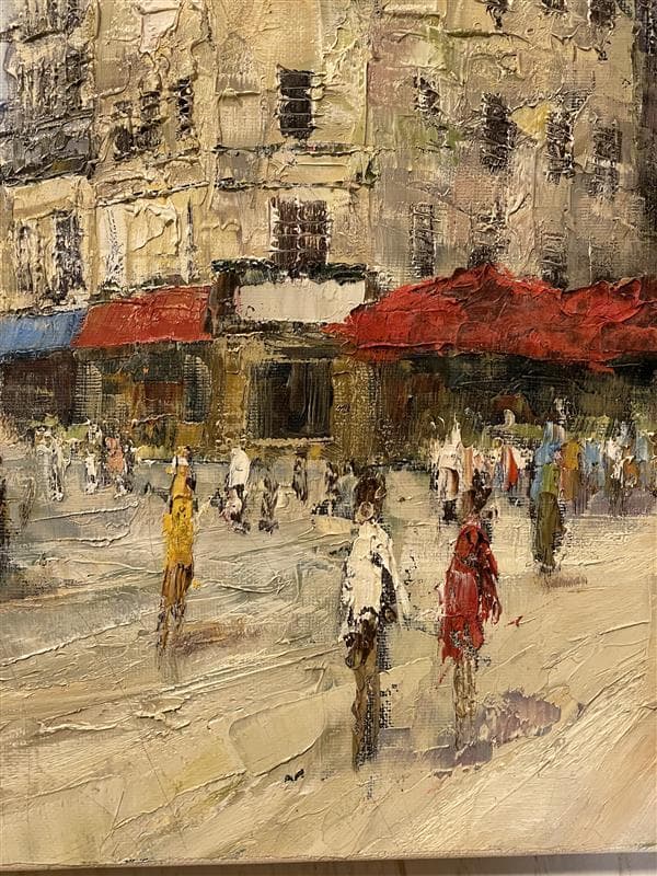 「真作」浅田薫「パリ」風景画　油彩画　額装　サイン有り　F10号