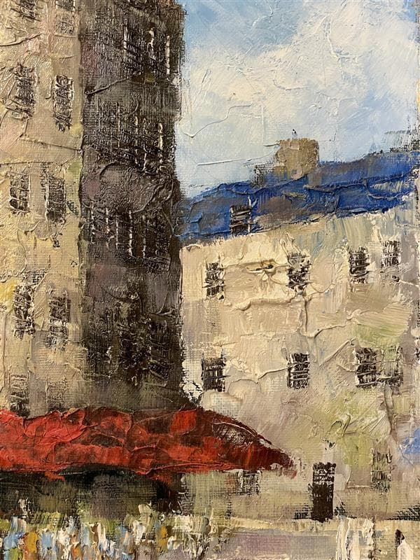 「真作」浅田薫「パリ」風景画　油彩画　額装　サイン有り　F10号