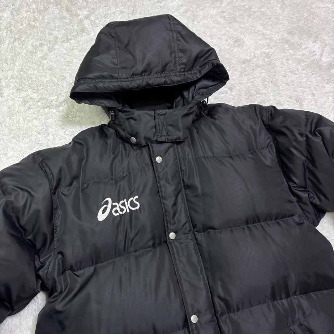 アシックス asics ダウン ベンチコート ジャケット　O LL ブラック　黒
