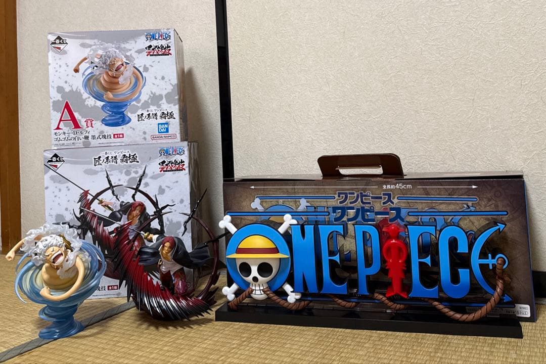 ワンピース ギガントネームフィギュア 匠の系譜 A賞ルフィB賞シャンクス 開封済