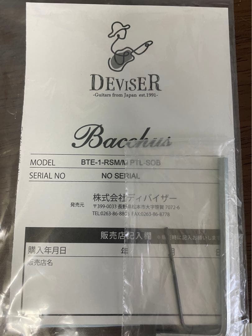 Bacchus エレキギター テレキャスター
