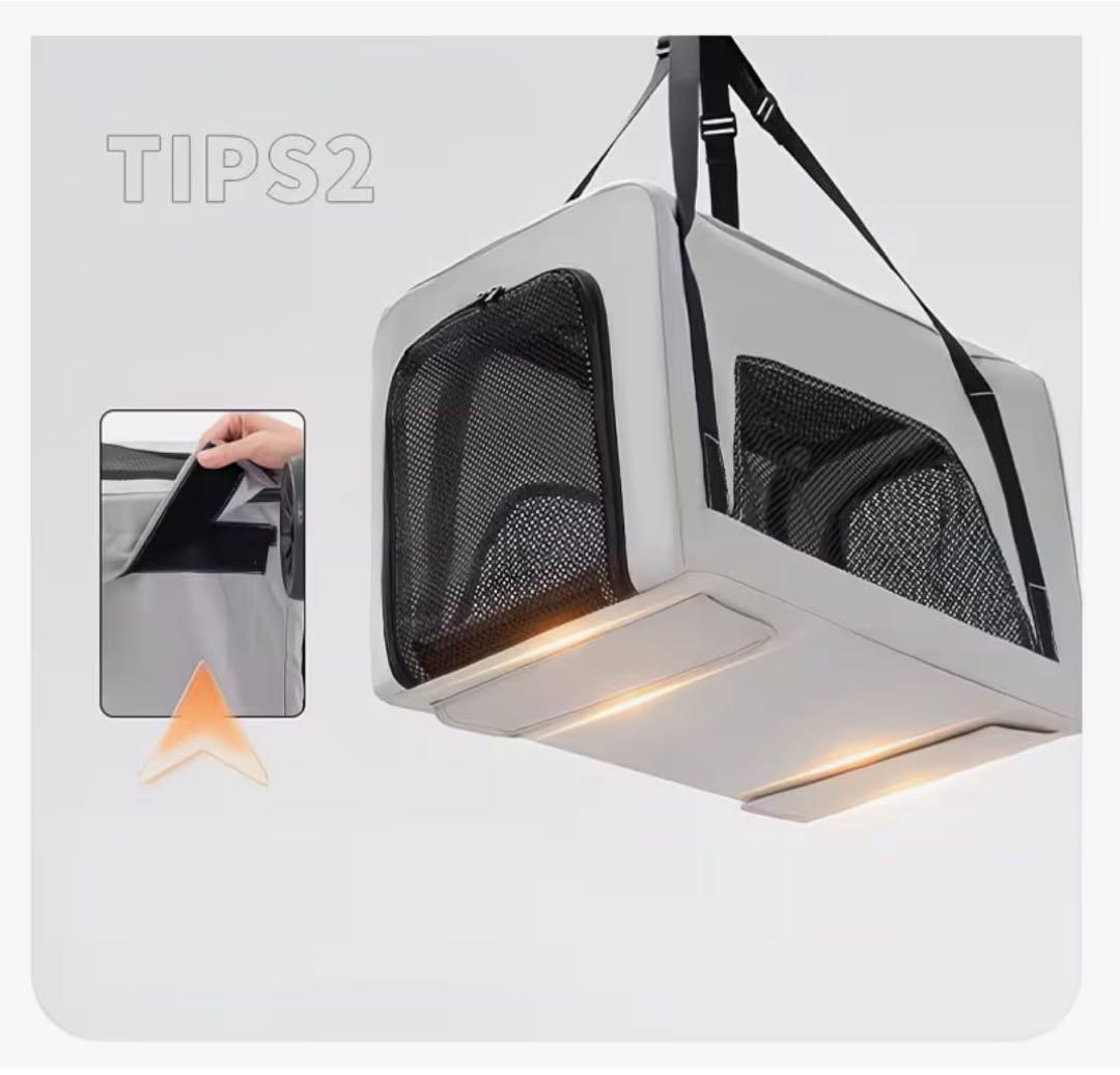 ペットカートブラック色2段式分離型多頭飼い対応軽量 折りたたみ式 犬用カート