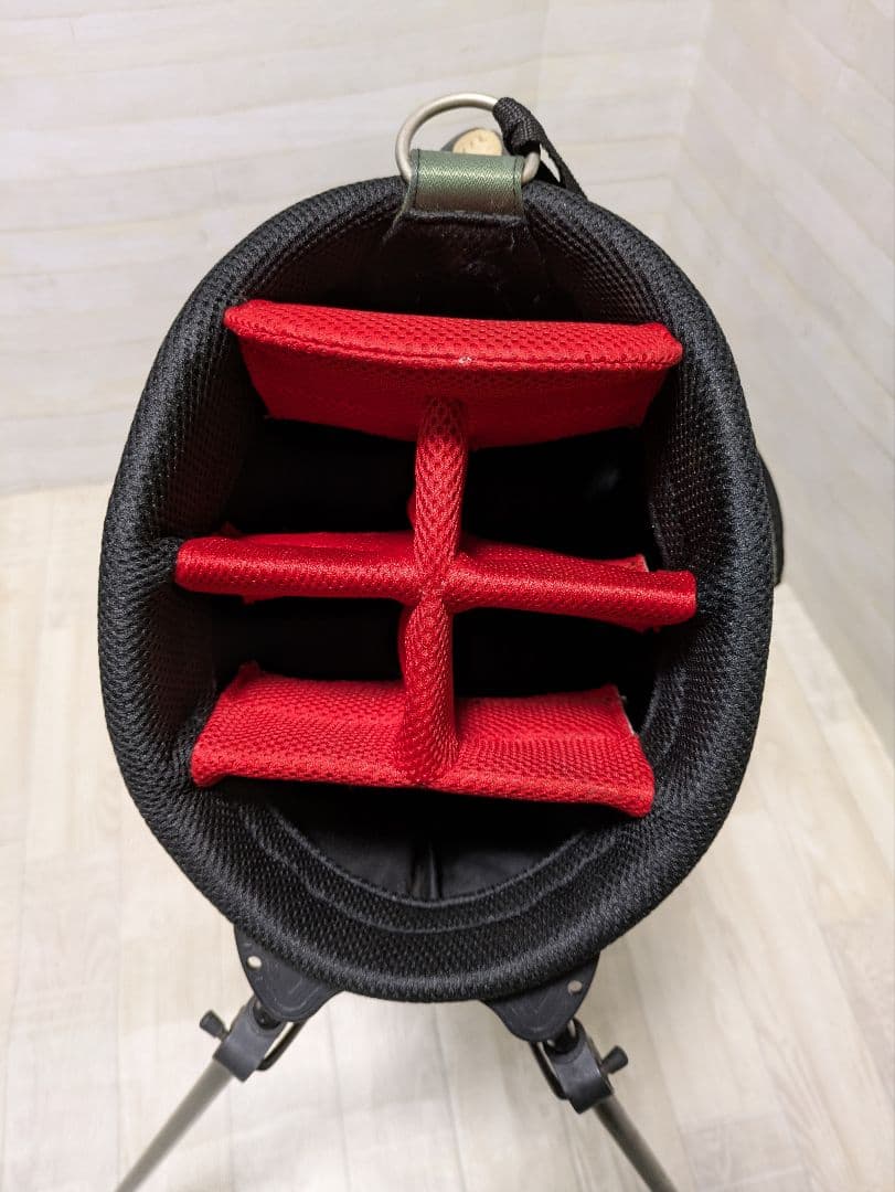 HONMA キャディバッグ スタンド付き レッド✕スモーキーグリーン