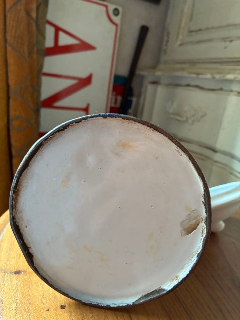 フランス　アンティーク ホーロー ミルク　ポット　キャリー 缶　Maggi青文字