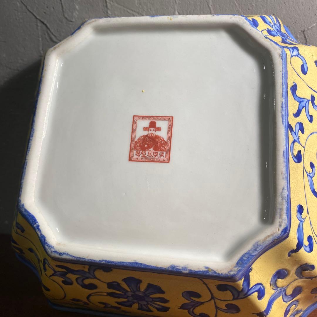 中国美術 大鉢 器 有間居監製 陶磁器 骨董品 レトロ コレクション