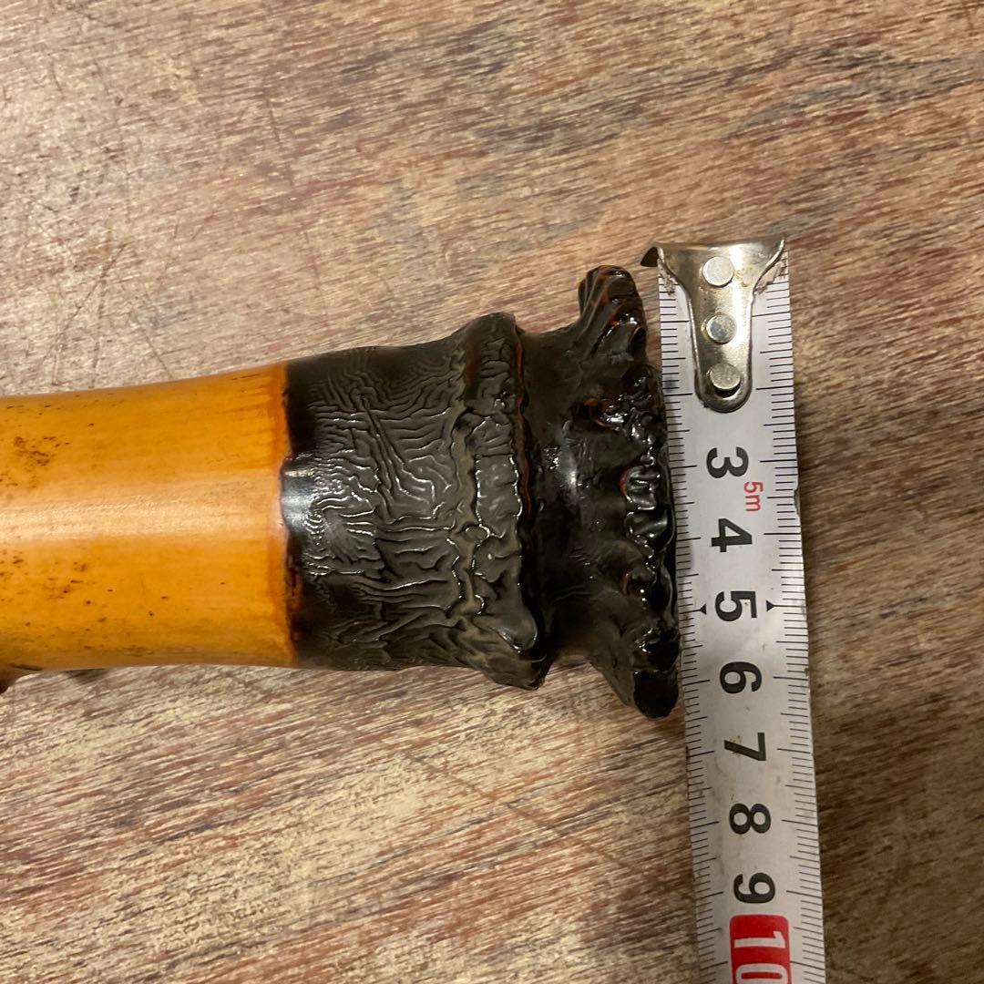 尺八 円山銘 楠華銘 銀継 歌口銀巻き 1尺9寸管 竹製 キャップ