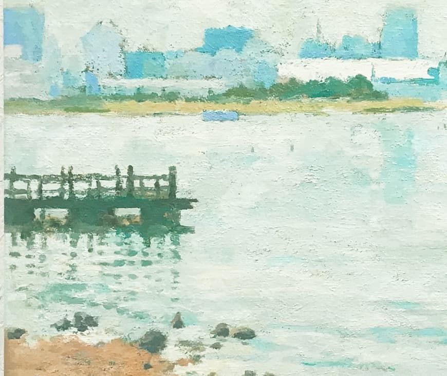絵画 417 油絵/風景/東京/浜/海/台場/P8号