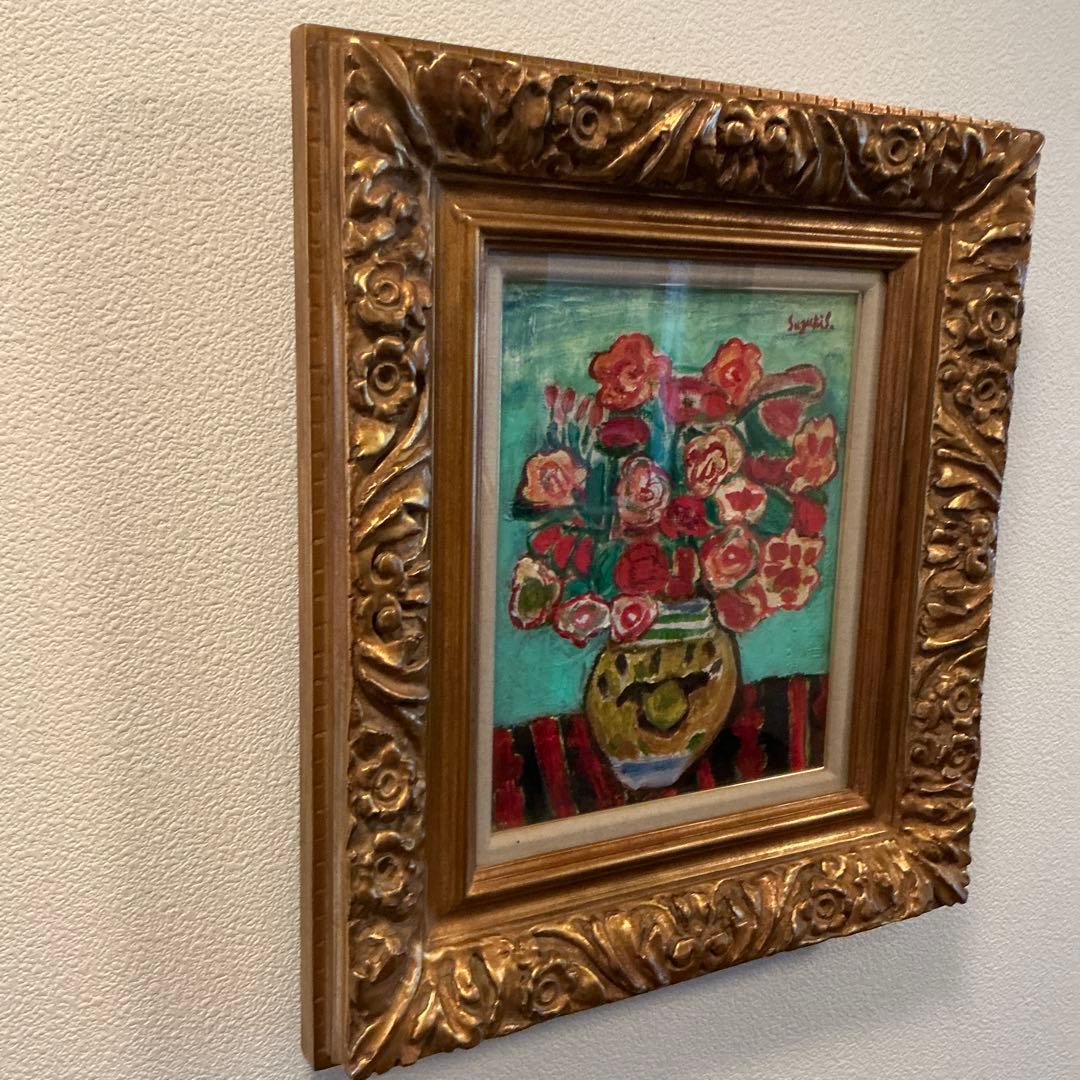 鈴木信太郎　薔薇　油彩画