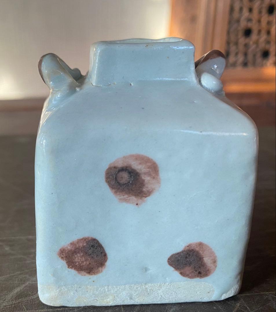 ミニ青白磁　鑑賞台付 ・ヴィンテージ　レア 一輪挿し・ミニ観葉植物　台湾茶器