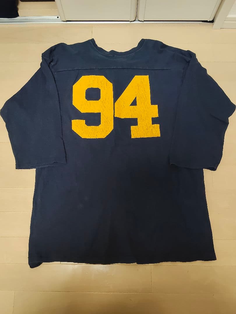 チャンピオン NAVY 両面プリント 七部袖 XLヴィンテージ USA