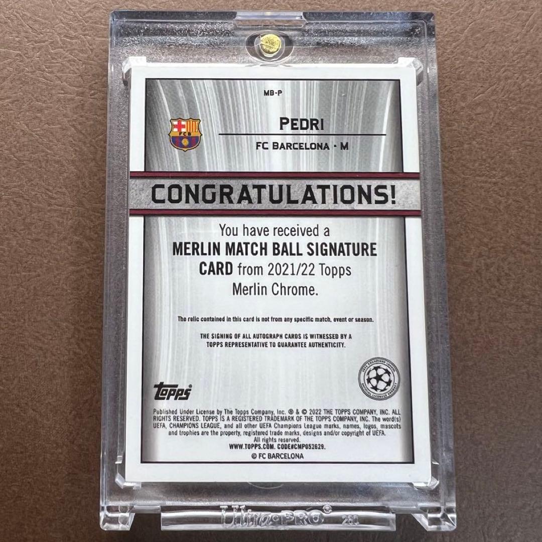 Topps Chrome ペドリ Pedri 試合球 直筆サインカードAuto