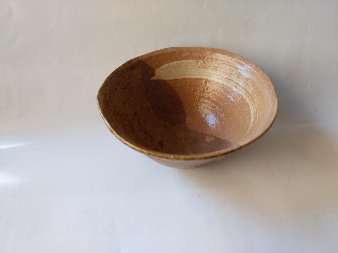 赤津焼 長谷窯 加藤錦雄 作 伊羅保片身替 茶碗 共箱 栞 茶器 抹茶碗 新品